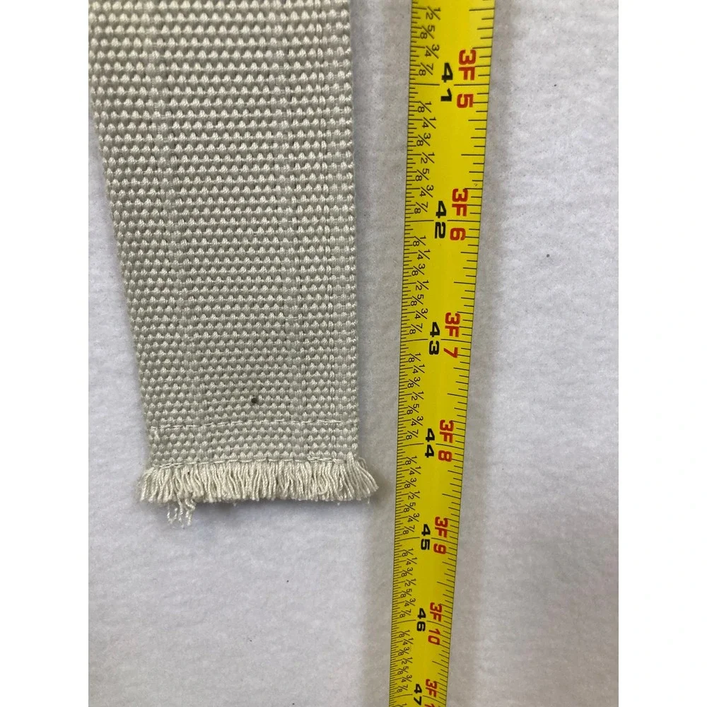 Unbranded D-Ring Web Belt Mens 34‎ Cream Brass Hardware